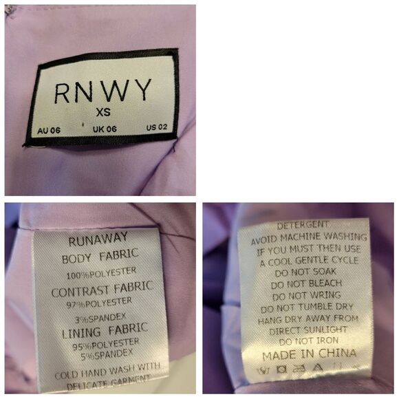 Runway the Label Lenny Purple Lavendar Mini Dress in Iris Cut Out Puffed Sleeves - Picture 12 of 16